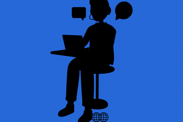 Man sitting at computer screen